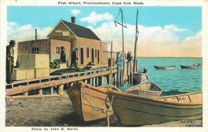 1920s Fish Wharf Provincetown CAPE COD Massachusetts Smith postcard 4620