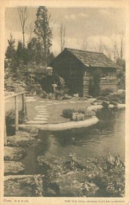 1933 Chicago World's Fair Old Mill Horticultural Garden B&W Litho Postca...