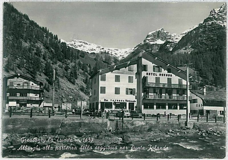 31703  CARTOLINA d'Epoca AOSTA provincia -  GRESSONEY - ALBERGHI 1971