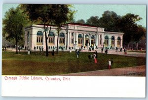 Columbus Ohio Postcard Carnegie Public Library Exterior Building c1905 Vintage