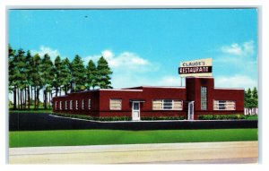 LEXINGTON, NC ~ Roadside CLAUDE'S RESTAURANT c1950s Davidson County Postcard