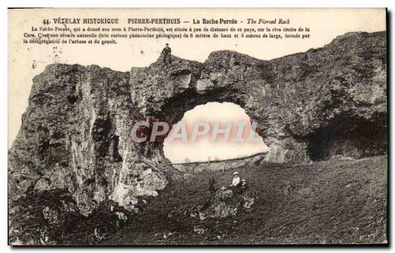 Old Postcard History Vezelay La Percee Pierre-Perthuis rock