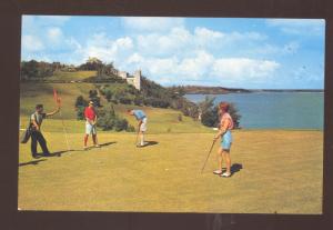 TUCKER'S TOWN BERMUDA WOMEN GOLFER GOLF COURSE VINTAGE POSTCARD