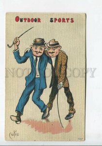 436096 Outdoor SPORTS Types of Drunk Men COMIC Vintage postcard