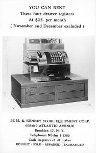 Brooklyn NY Burl & Kenney Store Equipment Cash Register Real Photo Postcard