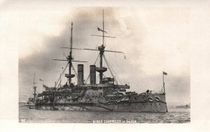 HMS Empress of India British Royal Navy -  c1910s RPPC Postcard