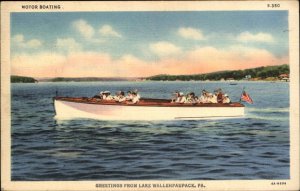 Lake Wallenpaupack PA Pennsylvania Motor Boating Vintage Postcard