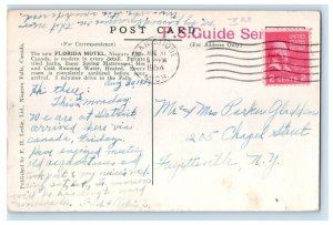 1954 New Florida Motel Lundy's Lane Niagara Falls Canada Posted Vintage Postcard 