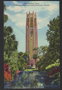 FL LAKE WALES The Singing Tower from the North in Peaceful Mt Lk Sanctuary Linen