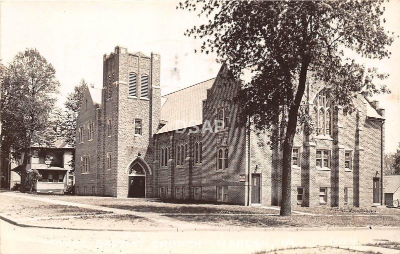 C1/ Harlan Iowa Ia Real Photo RPPC Postcard 1940 Baptist Church Building