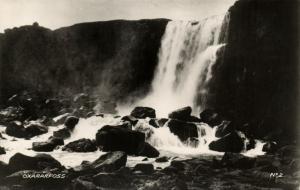 iceland, ÞINGVELLIR National Park, Öxarárfoss Waterfall (1949) RPPC