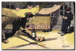 Postcard Old Gervese Illustrator Our Sailors Nightwatching