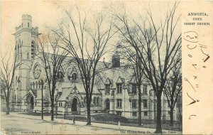 1905 Tuck Postcard 2159 Ansonia CT, Christ Church, Note in Code or Shorthand