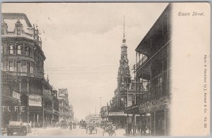 Rissik Street Johannesburg RPPC Postcard 1909 Clock Tower South Africa H83 as is