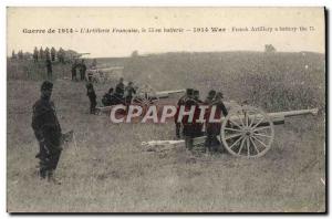 Old Postcard The Army Artillery battery 75