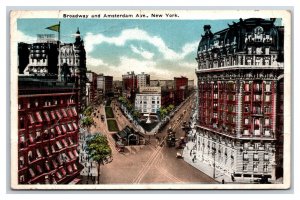 Broadway and Amsterdam Ave Street View New York CIty NY UNP WB Postcard P27