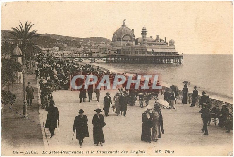 Old Postcard Nice La Jetee Promenade des Anglais