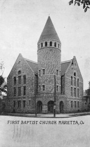 Marietta Ohio 1910 Postcard First Baptist Church