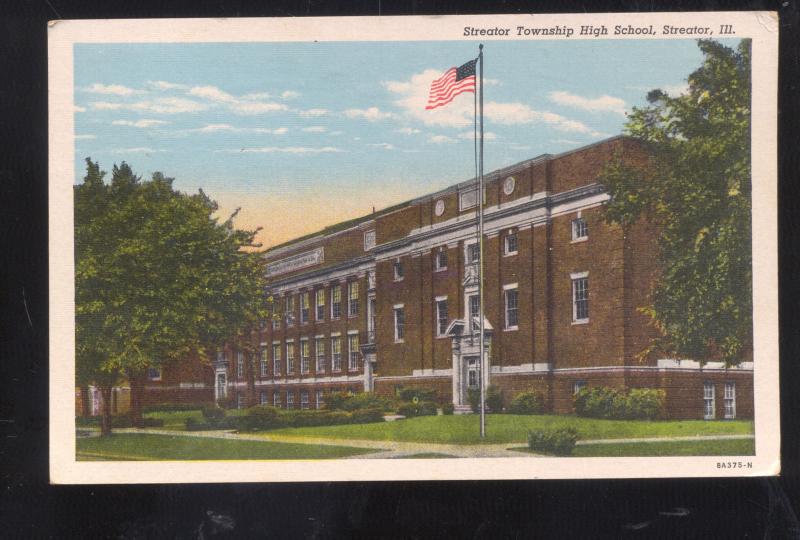 STREATOR ILLINOIS TOWNSHIP HIGH SCHOOL BUILDING VINTAGE POSTCARD CANTON KANSAS