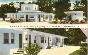 New Orleans, LA Louisiana  BEL-AIR MOTEL~FF Fullmer  ca1940's ROADSIDE Postcard