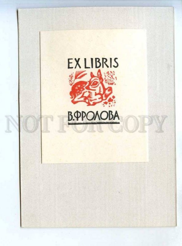 284955 USSR Vadim Frolov ex-libris bookplate 1969 year