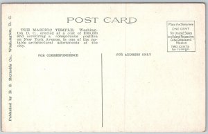 Washington DC 1920s Postcard New Masonic Temple