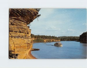 Postcard Golden Riverbank, Lower Dells of the Wisconsin River, Wisconsin 