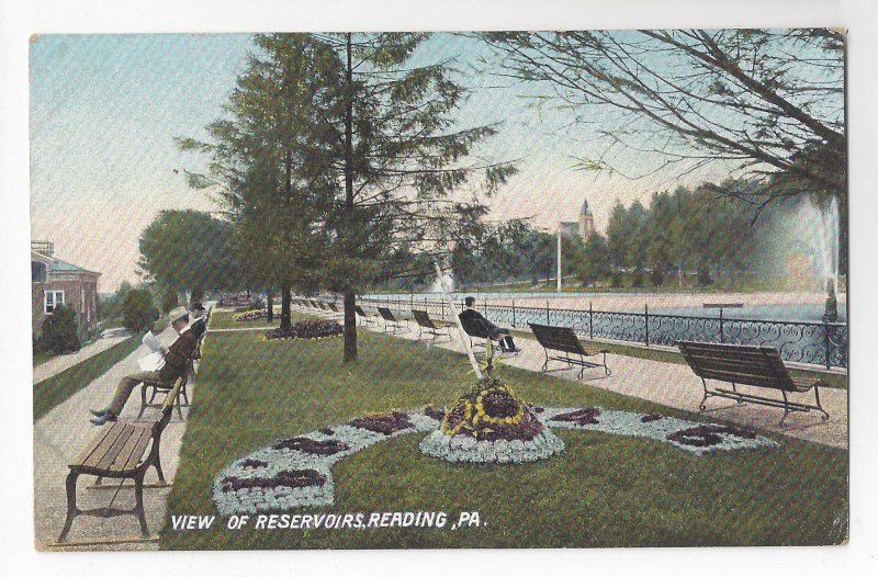 PA Reading City Park View of Reservoirs Vintage Langdorf ca 1910 Postcard