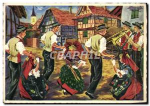 Postcard Modern Traveling L & # 39Alsace Brass Music Folklore