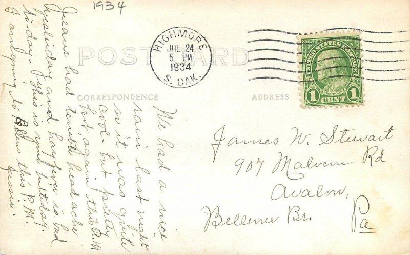 RPPC Postcard South Dakota Highnore Court House occupation 23+-6904