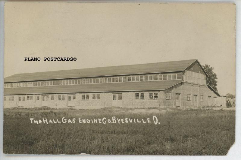 BYESVILLE, OHIO THE HALL GAS ENGINE CO. REAL PHOTO POSTCARD