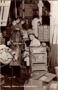 RPPC Labeling Machine Columbia River Packers Assoc Astoria OR Vtg Postcard J38