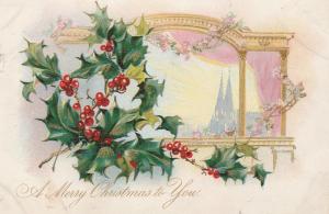 Merry Christmas Greetings to You - Tuck Holly Post Cards - pm 1906 - UDB - Tuck