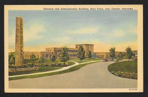 Entrance & Administration Building Boys Town Omaha Nebraska Unused c1950