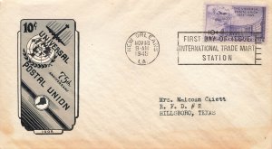 New Orleans LA C42  1949  U.S. Airmail Postage 10¢ Airmail Mail Rate, FDC