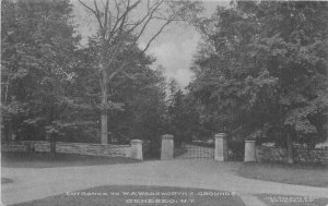 Geneseo New York Entrance Wadsworth Grounds Balding 1920s Postcard 21-13260