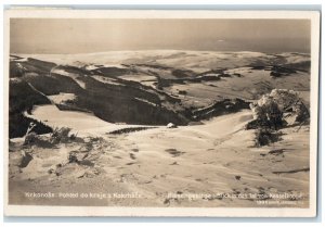 Giant Mountains Poland RPPC Photo Postcard View of Valley from Kesselkoppe 1925