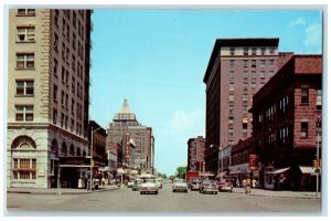 c1960's Jefferson Avenue Downtown Exterior Building Peoria Illinois IL Postcard