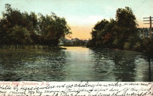 Vintage Postcard 1907 Scribers Pond Johnstown NY New York Litho-Chrome