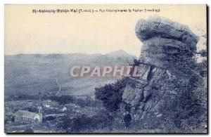 St Antonin Noble Val Old Postcard General view with rock Tremblant