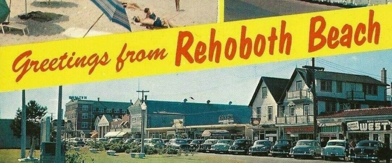 Postcard - Triple Greetings From Rehoboth Beach Delaware Multi View Posted 1965