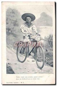 Postcard Old Advertisement Kohler Velo Cycle Child