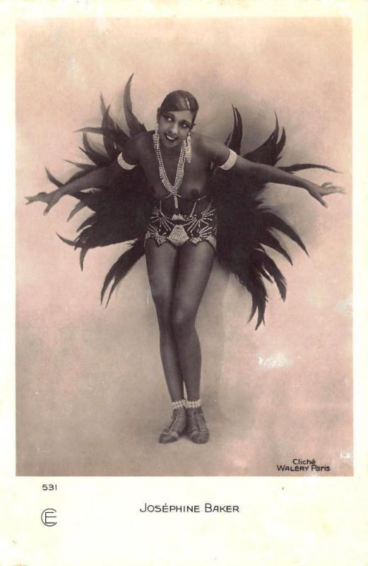 Josephine Baker Entertainer Signed Walery, 531 RPPC postcard