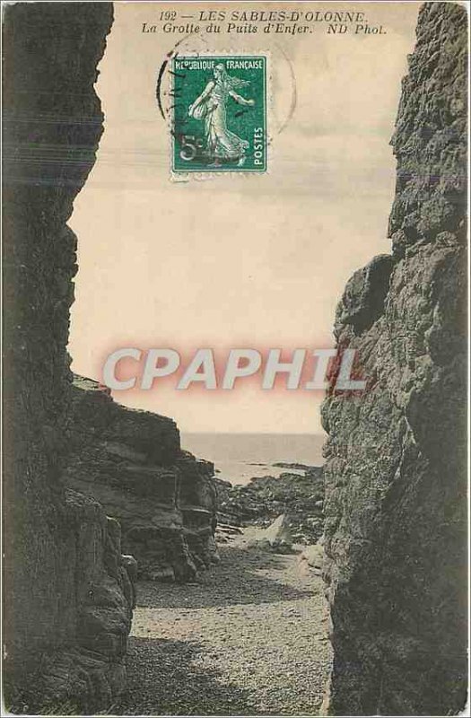 Old Postcard Les Sables d'Olonne The Well of Hell Cave