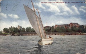 Charlevoix Michigan MI Breezy Point and Belvedere Hotel c1910 Vintage Postcard