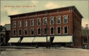 Springfield Vermont VT Street Scene c1910s Postcard