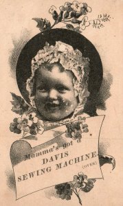 1880s-90s Machine Mamma's got a The Davis Sewing Machine Baby Girl Boston