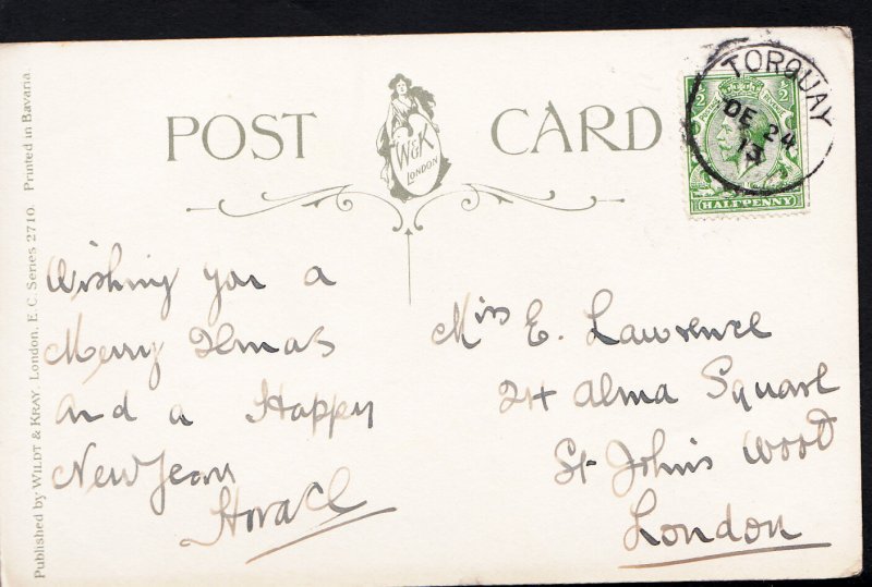 Genealogy Postcard - Family History - Lawrence - St John's Wood - London  C1023