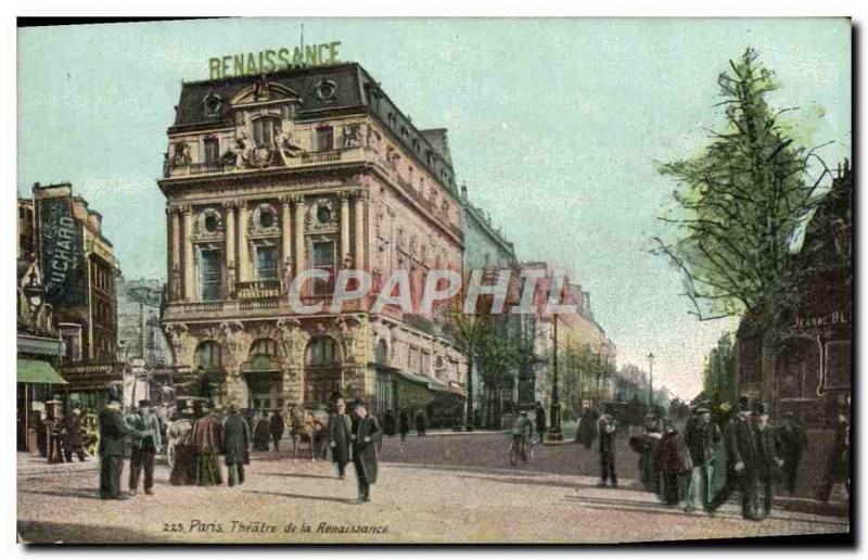 Old Postcard Paris Theater De La Remaissance