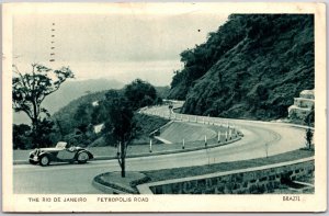 1940's The Rio De Janeiro Petropolis Road Brazil Scenic Highway Posted Postcard